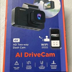 Vivitar AI Drive Cam 4K HD Two-way Dash Cam New Black Built in WiFI & GPS