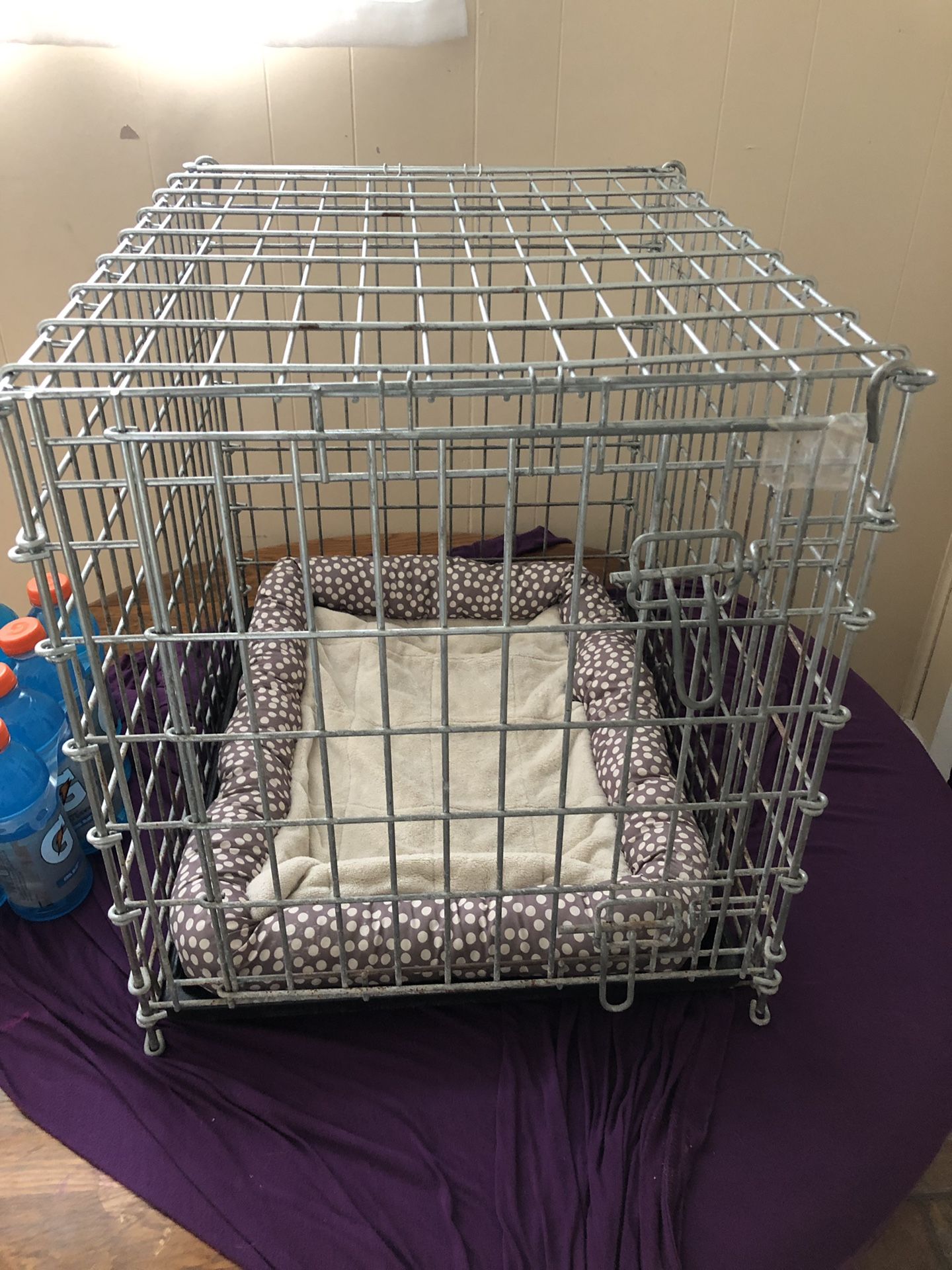 Small dog crate with bed