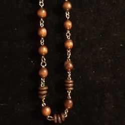 Vintage Wood Bead Choker