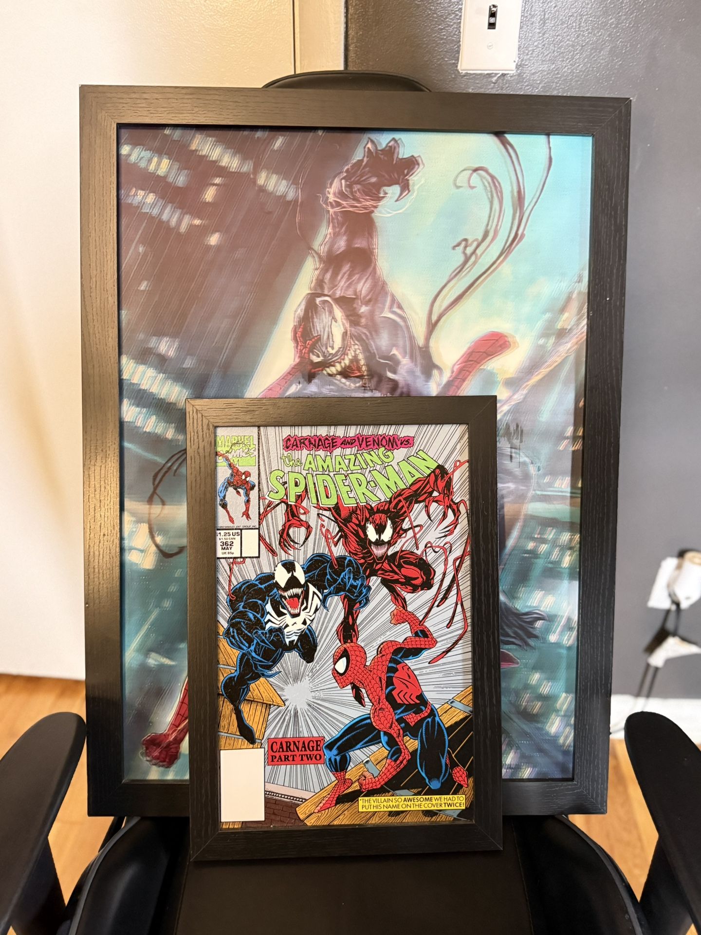 2 Wooden Framed Spiderman Posters