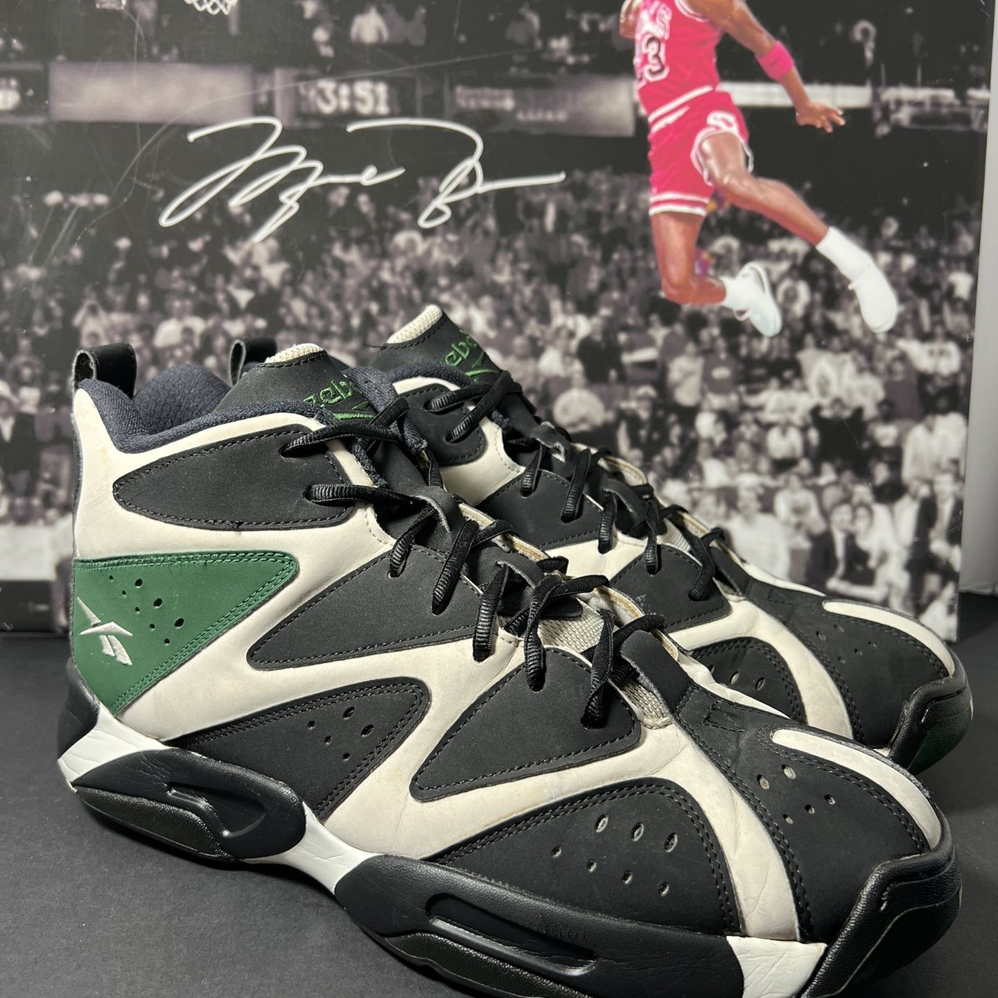 Rare Reebok V60362 Kamikaze 1 Mid Seattle Supersonics Shawn Kemp
