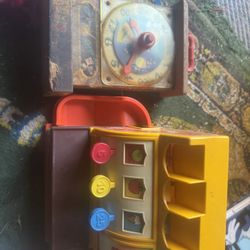 Vintage Fisher Price Toys! Clock From 1960, Cash Register From 1974 