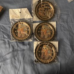 4 Souvenir Plates with stand from Egypt