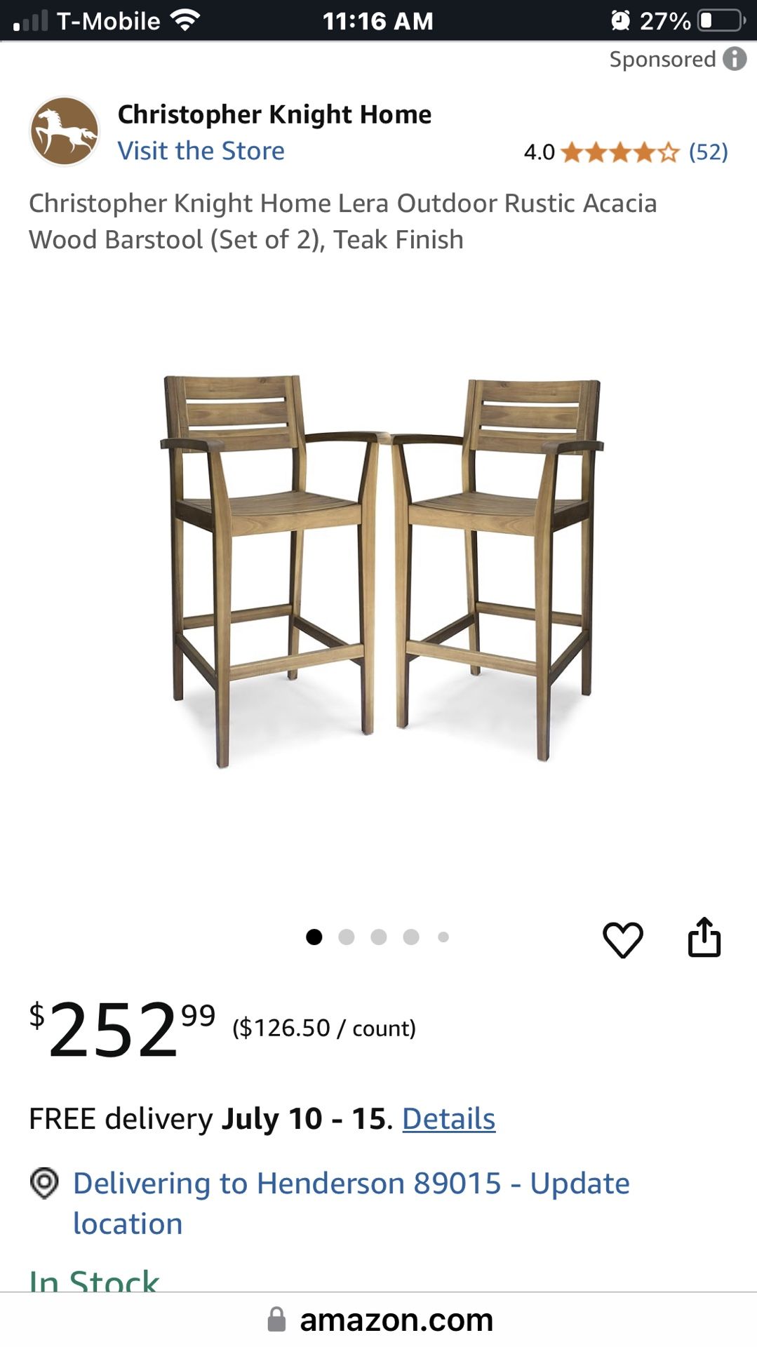 Bar Stools $180