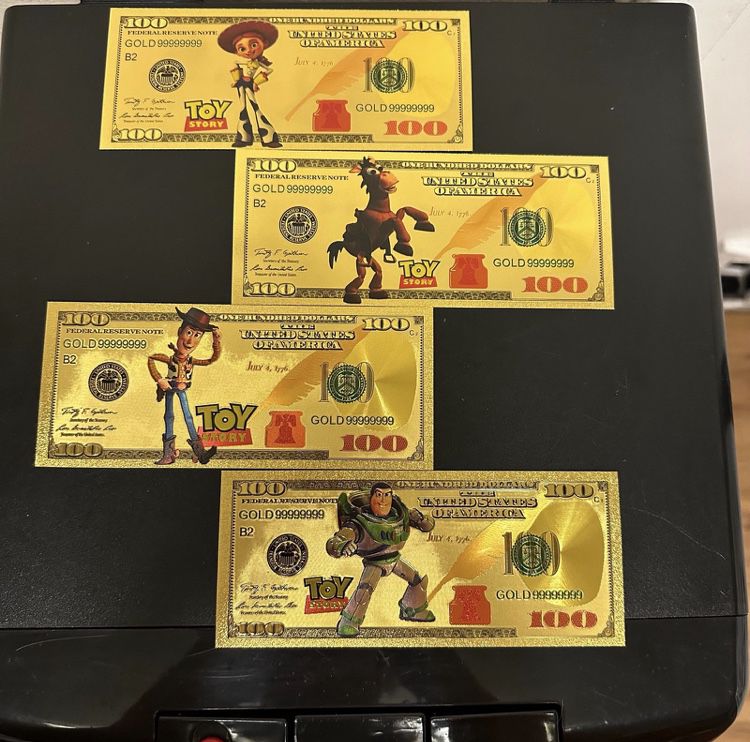 24k Gold Plated Toy Story Disney Banknote Set