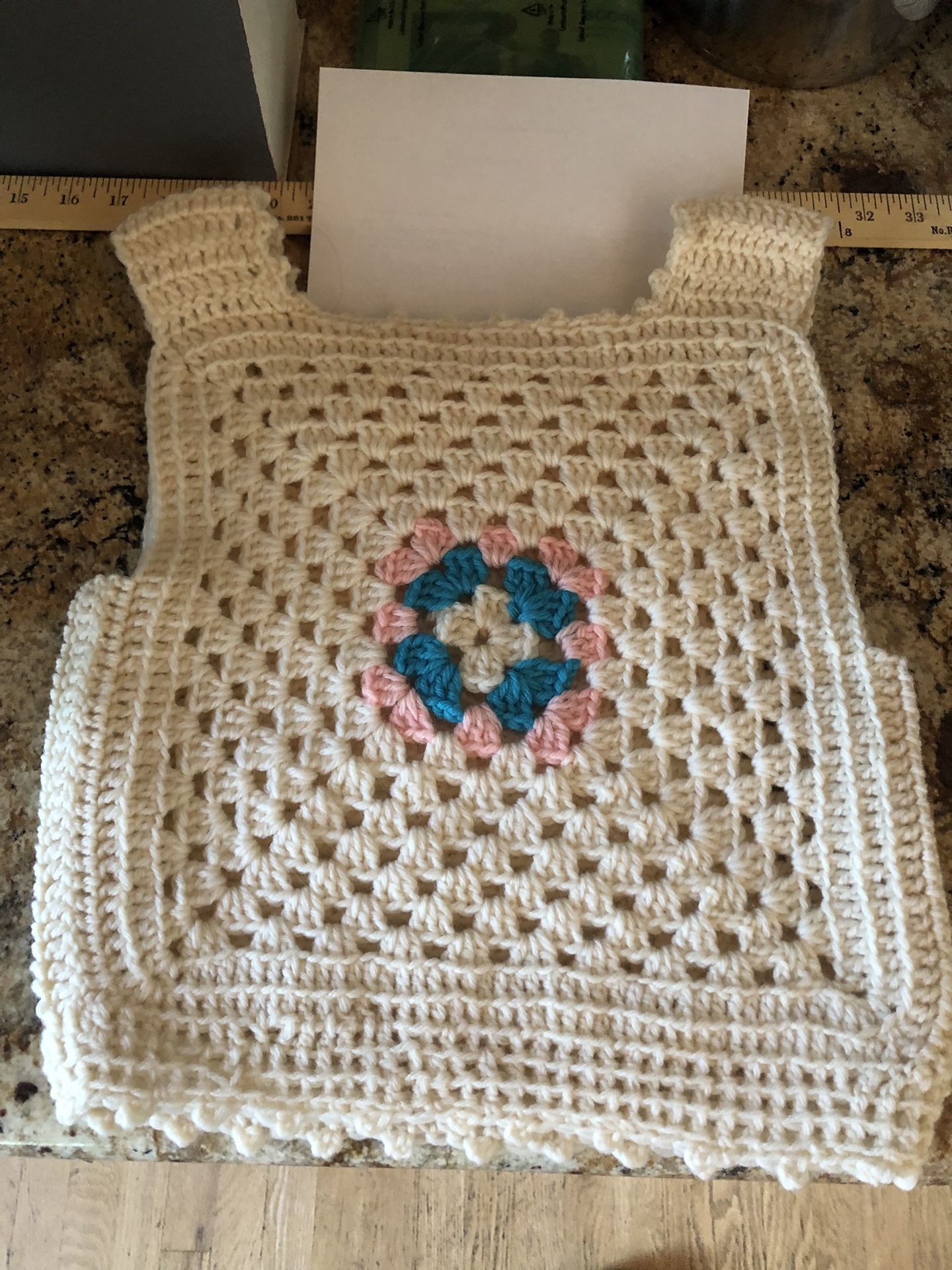 Handmade Vintage Crocheted Sleeveless Sweater Vest