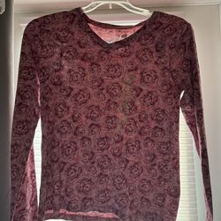 Long sleeve pink floral shirt