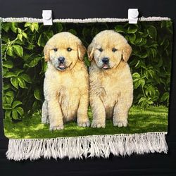 Persian Pictorial Rug 3D Puppy Hand Knotted 24”x17” 224KPSI w/Free Rug Hangers