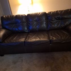 Leather  couch and chair