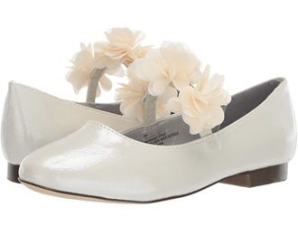 New Girls Kids Ballet White Flower Slide on Shoes Summer SZ 12M