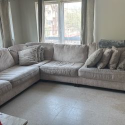 Beige sectional couch