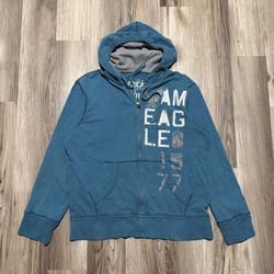 Vintage American Eagle Zip Up Hoodie • Size XL