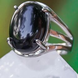 Black Onyx Cab Ring Adjustable
