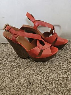 Ash Shoes , Ash Platform Sandals | Color: Orange | Size: 8 | Wooden Wedge