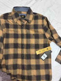 Shirt Men lee flannel S SADDLE Color New