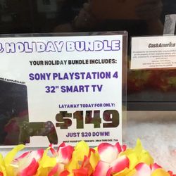 PlayStation 4 & 32” Smart Tv Bundle For Layaway 