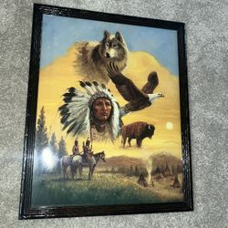 Native American Art W/ Frame 