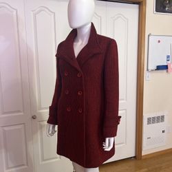 Romy Black and Red women’s long peacoat