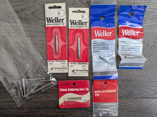 Vintage Soldering tips NEW Weller Cooper Archer and some various used ones. Price is for ALL! See my other items available. Pick up in Kirkland Woodi