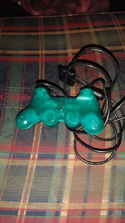 OEM Sony PlayStation 2 PS2 Dual Shock Wired Controller Clear Teal Green Emerald Thumbnail