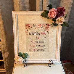 Mimosa bar Sign.    Shower. Wedding.  Cheers