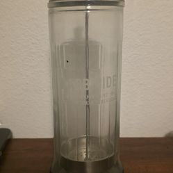 Vintage Barbicide Barbers Disinfectant Glass Jar Metal Lid and Insert