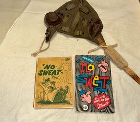 Army military cap & cartoon books