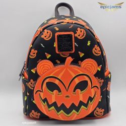 Loungefly Disney The Nightmare Before Christmas Jack-o-Lantern Scary Teddy Glow-in-The-Dark Mini Backpack