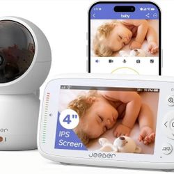 1080P WiFi Baby Monitor With Camera And Audio,4" Screen,PTZ 360°,2.4GHz