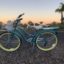 Huffy Women s Southwind Curiser 26 Teal 7 Speed Front Basket Rear Storage Rack Cup Holder for Sale in Vista CA OfferUp
