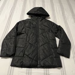 Girls Swiss Tech Girls Heavyweight Faux Fur Lined Long Puffer Jacket - Black