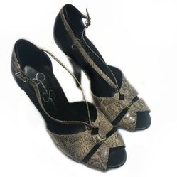 Jessica Simpson Snake Skin Design Fashion Heels-8