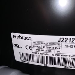 Embraco Aspera Commercial Freezer Compressor (J2212GKT) 208-230Volt 1PH *NIB*