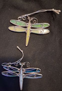 Stained Glass Dragonfly Ornaments