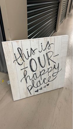 Kirkland’s “This Is Our Happy Place” Wood Wall Decor – 30x30