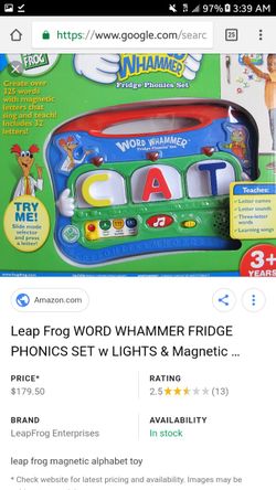 Leapfrog word whammer hotsell fridge phonics walmart