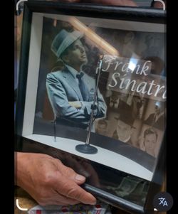 Frank Sinatra autograph mic display