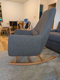 CB2 Saic Quantum Rocking  Chair-Charcoal Gray