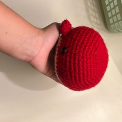 Small Self Crocheted Red Whale 