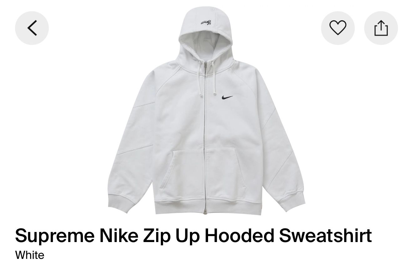 Supreme Nike Zip Up Hoodie