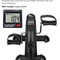 Himaly Under Desk Mini Bike Pedal Exerciser Portable Foot Cycle Leg Peddler Machine with LCD Screen Displays