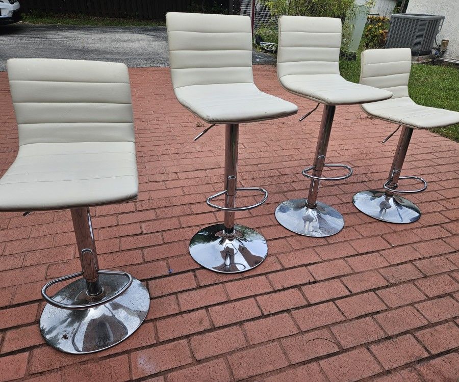 Swivel Bar Stools Modern PU Leather Adjustable Barstools