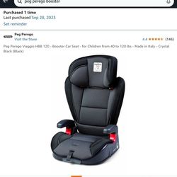 Peg Perego Viaggio HBB 120 Booster Car Seat - for Children from 40 to 120 lbs - Made in Italy - Crystal Black (Black)