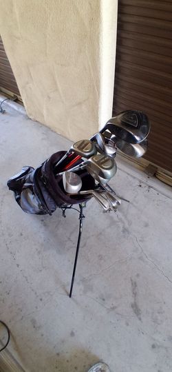 Golf clubs and bag