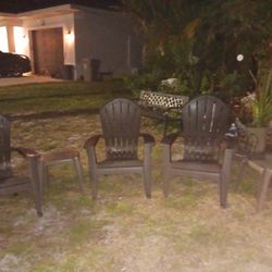 3 New Patio Chairs 2 Side Tables 28 Set Firm