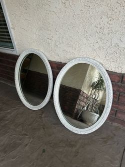 Awesome pair of vintage heavy duty plastic roses mirror 31 x 24