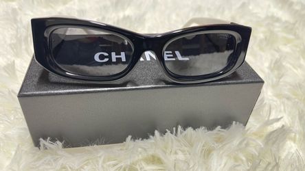Chanel Black and White Rectangle Women’s Sunglasses