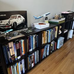 Bookshelves with wheels x2