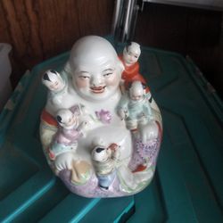 Vintage Chinese Laughing Budda Statue Figurine