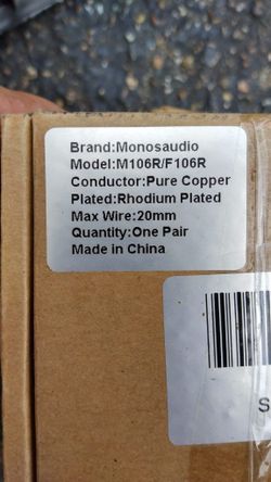 Monosaudio M106R Rhodium Plated Pure Copper RCA Audio Plug Connector P [KO6586]